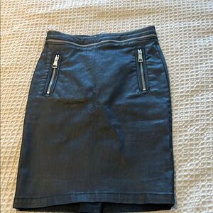 Burberry black leather pencil skirt